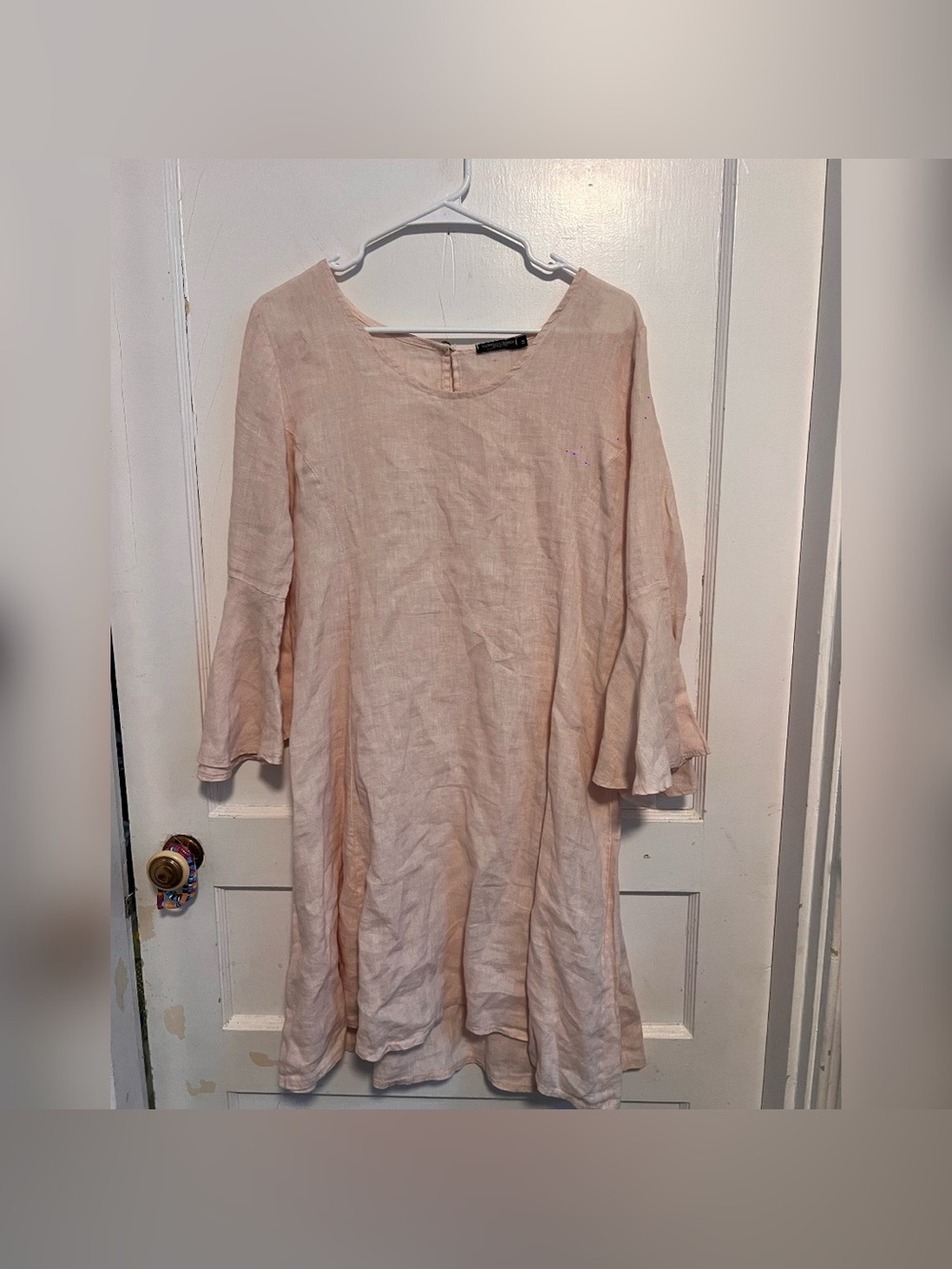 Lungo L'Arno Blush 100%
Linen Bell Sleeve Lagenlook
Dress Size M
